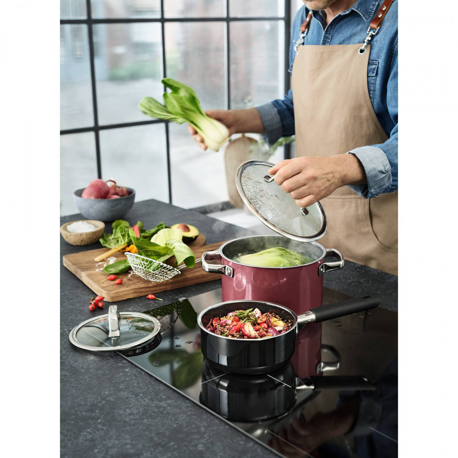 WMF Кастрюля 20 см Rose Quartz Fusiontec | https://grandposuda.com.ua