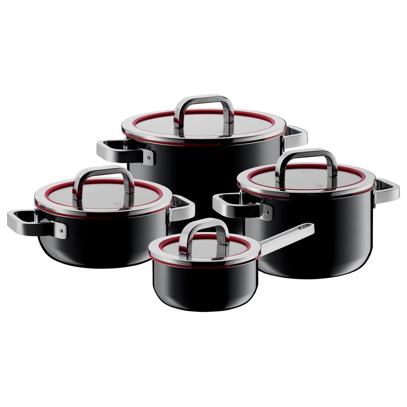 WMF Набор кастрюль 4 предмета Functional Black Fusiontec | https://grandposuda.com.ua