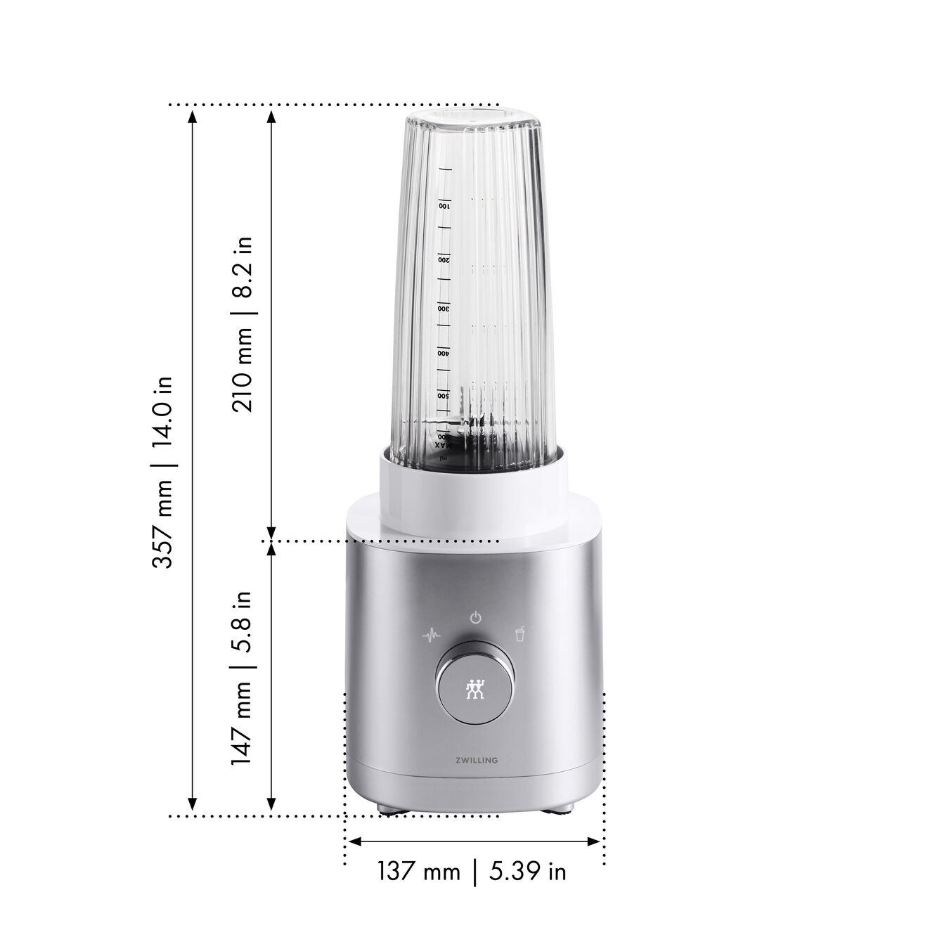 Zwilling Блендер настольный AC Motor серебряный Enfinigy | https://grandposuda.com.ua