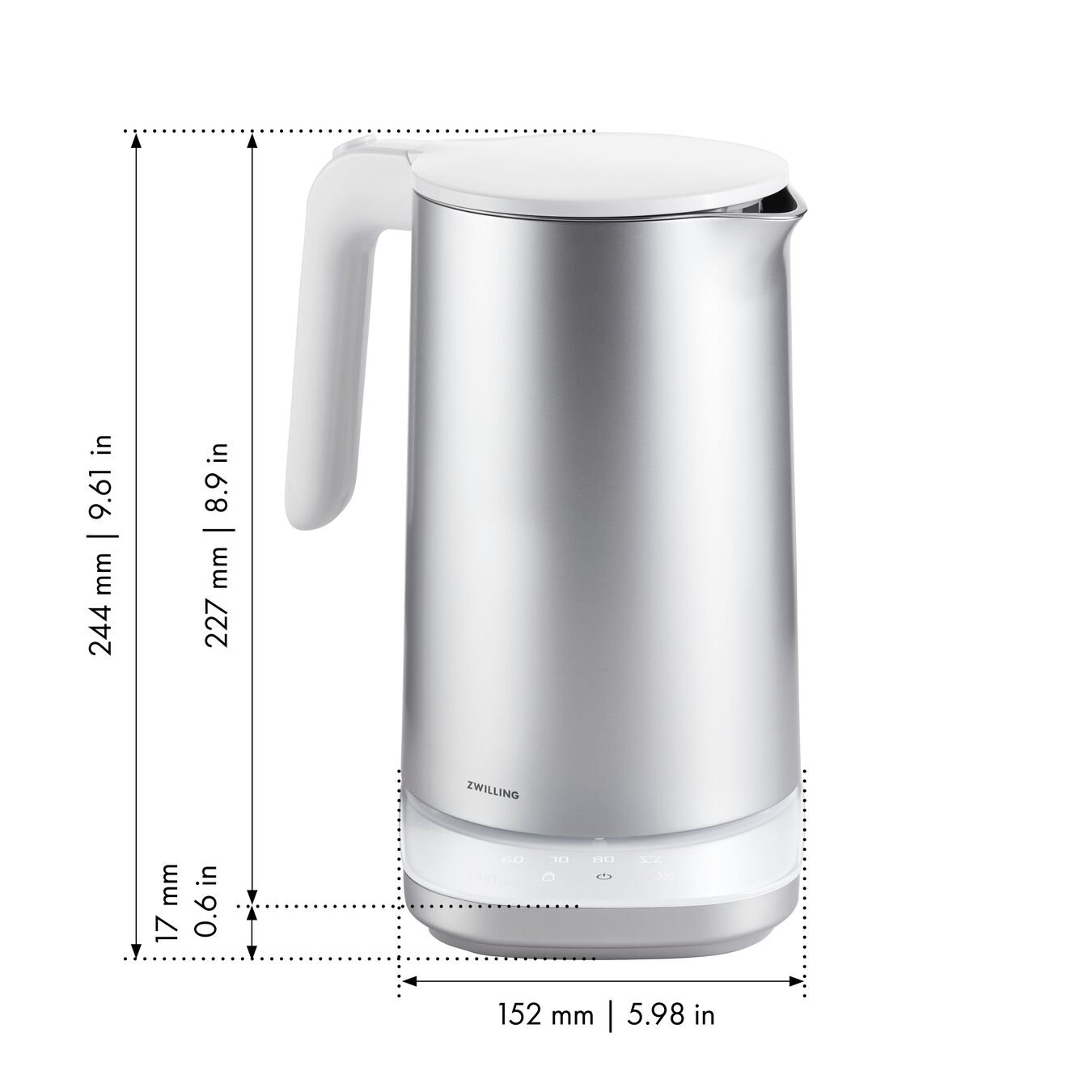 Zwilling Электрочайник Pro 1,5 л серебряный Enfinigy | https://grandposuda.com.ua