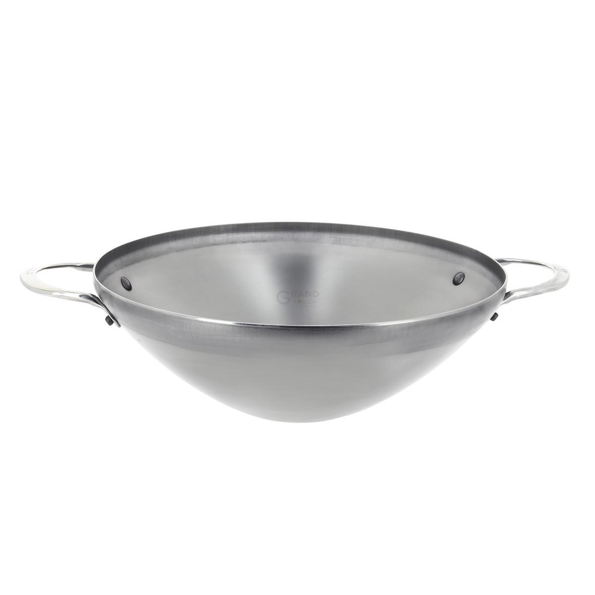 De Buyer Вок с двумя ручками 28 см Mineral B Element | https://grandposuda.com.ua