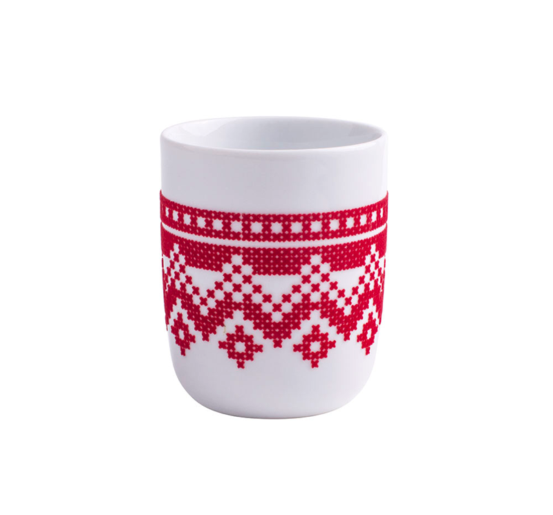 Kahla Чашка для кави 0,35 л, червона l touch! Cross Stitch | https://grandposuda.com.ua