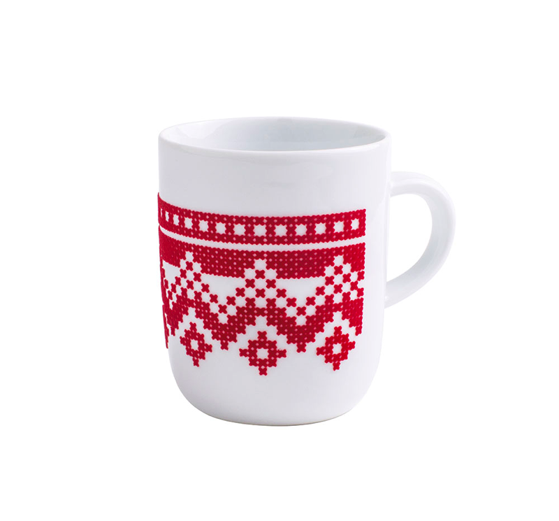 Kahla Чашка для кави 0,35 л, червона l touch! Cross Stitch | https://grandposuda.com.ua