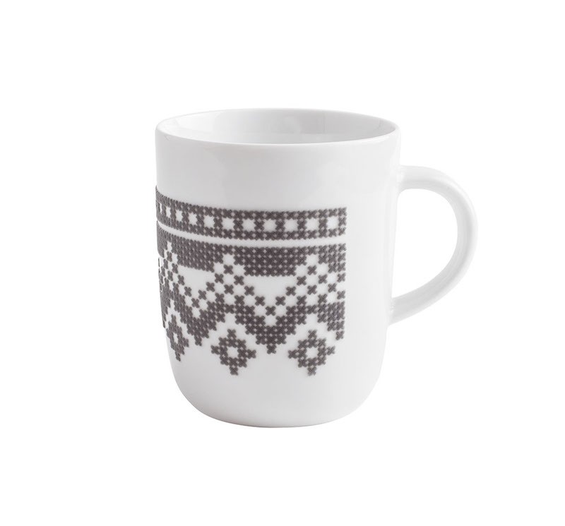 Kahla Чашка для кави 0,35 л, сіра l touch! Cross Stitch | https://grandposuda.com.ua