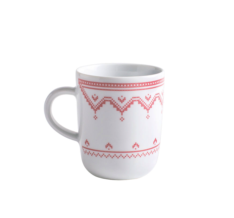 Kahla Чашка для кави 0,35 л, червона Cross Stitch | https://grandposuda.com.ua
