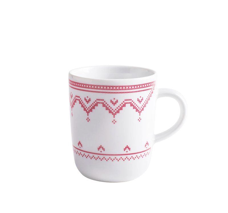 Kahla Чашка для кави 0,35 л, червона Cross Stitch | https://grandposuda.com.ua