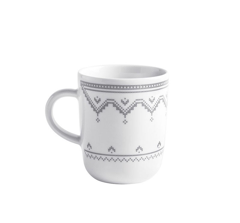 Kahla Чашка для кави 0,35 л, сіра Cross Stitch | https://grandposuda.com.ua