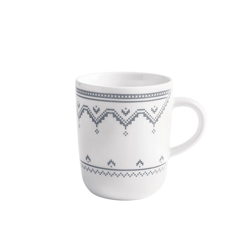 Kahla Чашка для кави 0,35 л, сіра Cross Stitch | https://grandposuda.com.ua