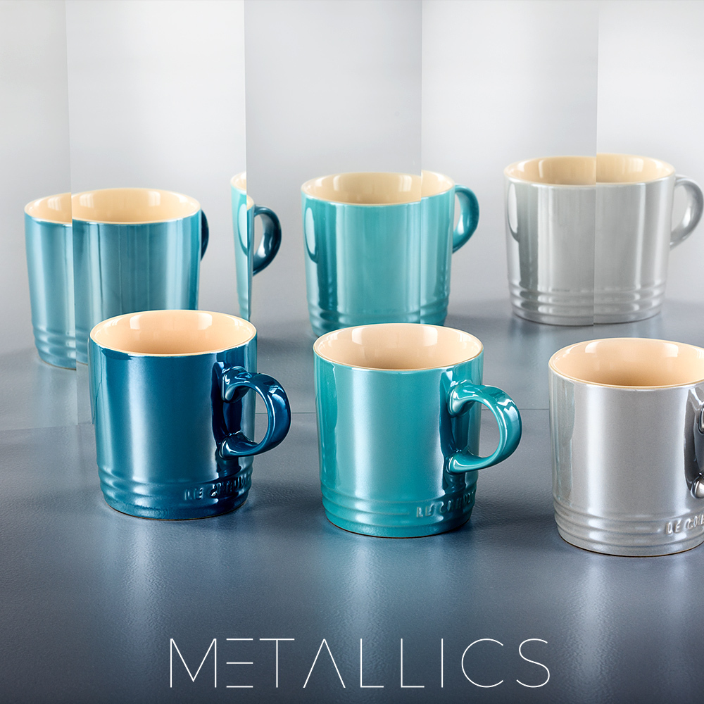 Le Creuset Кружка 350 мл, бірюзова Metallic Karibik | https://grandposuda.com.ua