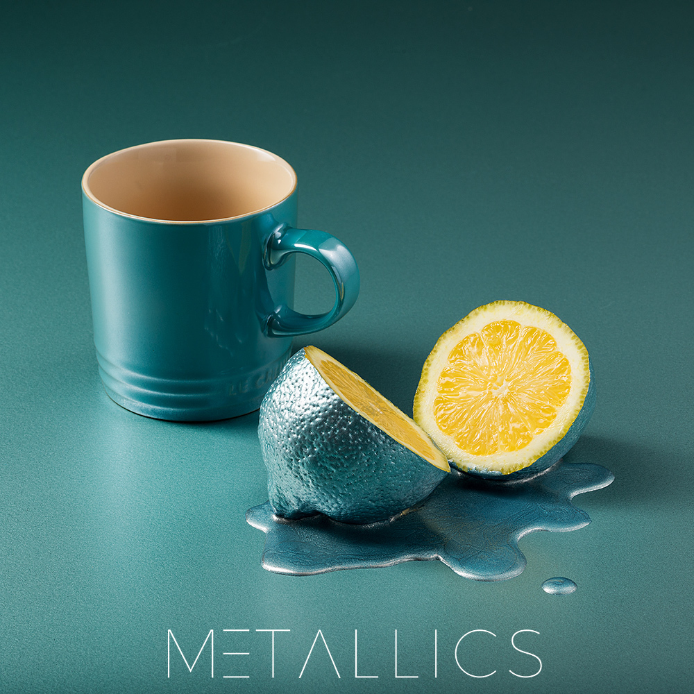 Le Creuset Кружка 350 мл, бірюзова Metallic Karibik | https://grandposuda.com.ua