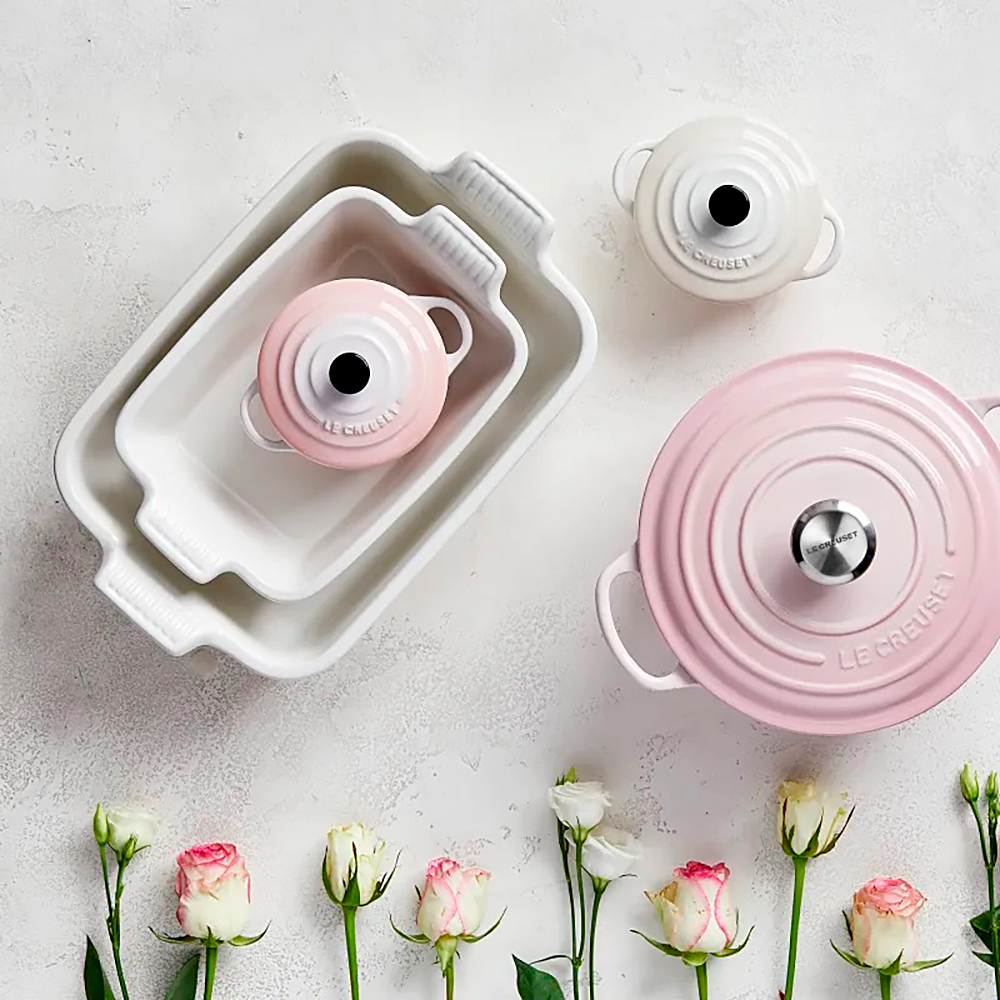 Le Creuset Блюдо для запікання 26х18 см Shell Pink | https://grandposuda.com.ua