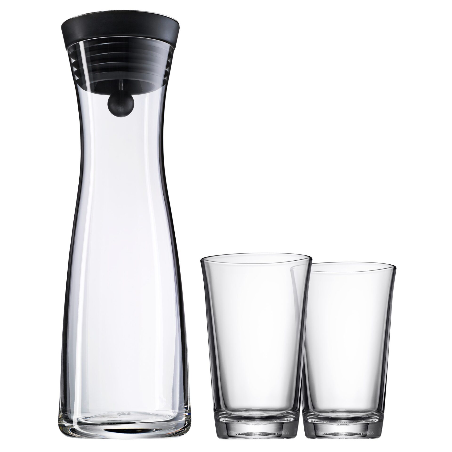 WMF Графін для води, чорний 1,0 л + 2 склянки Basic | https://grandposuda.com.ua