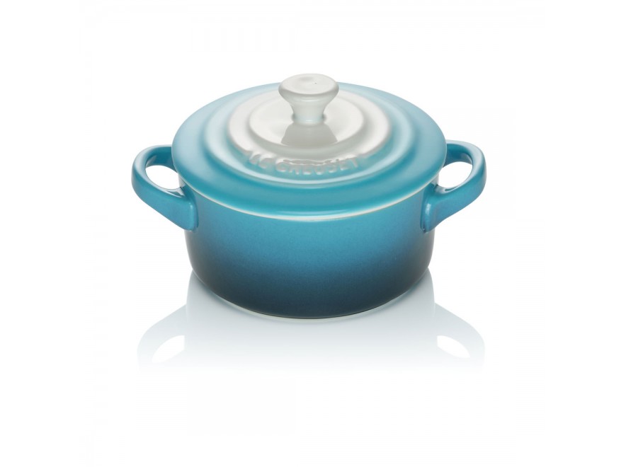 Le Creuset Мини-кокотница с крышкой 10 см, голубая Ombré | https://grandposuda.com.ua