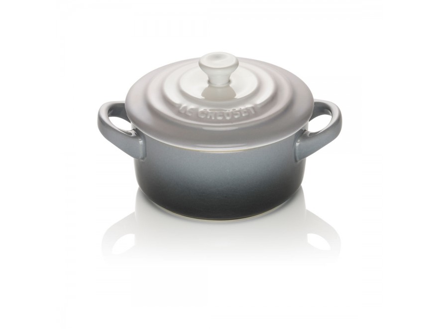 Le Creuset Мини-кокотница с крышкой 10 см, серая Ombré | https://grandposuda.com.ua