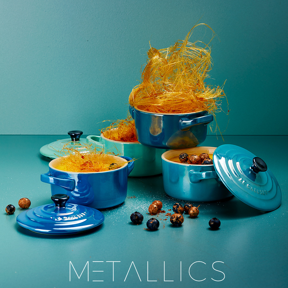 Le Creuset Мини-кастрюля / жаровня 10 см Metallic Deep Teal | https://grandposuda.com.ua