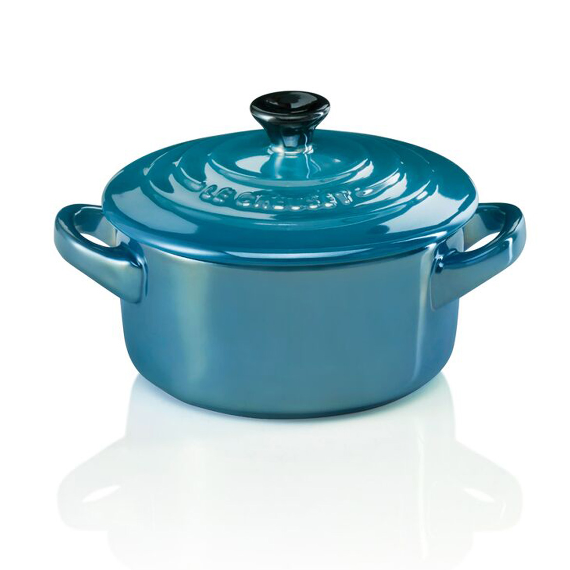 Le Creuset Мини-кастрюля / жаровня 10 см Metallic Deep Teal | https://grandposuda.com.ua