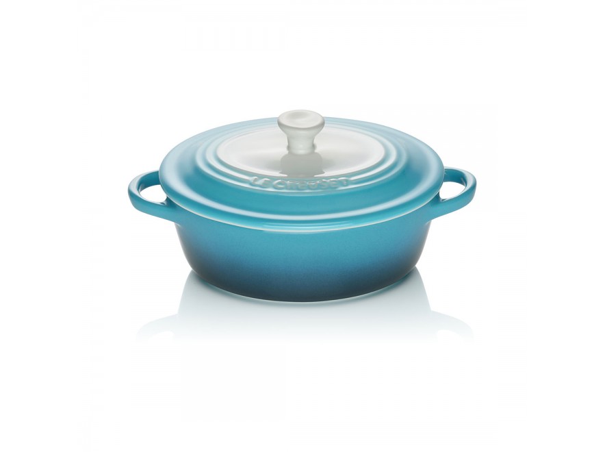 Le Creuset Міні-Кокотница з кришкою 12 см, блакитна Ombré | https://grandposuda.com.ua
