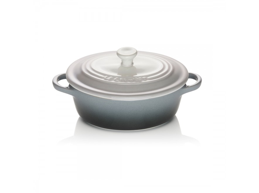 Le Creuset Міні-Кокотница з кришкою 12 см, сіра Ombré | https://grandposuda.com.ua