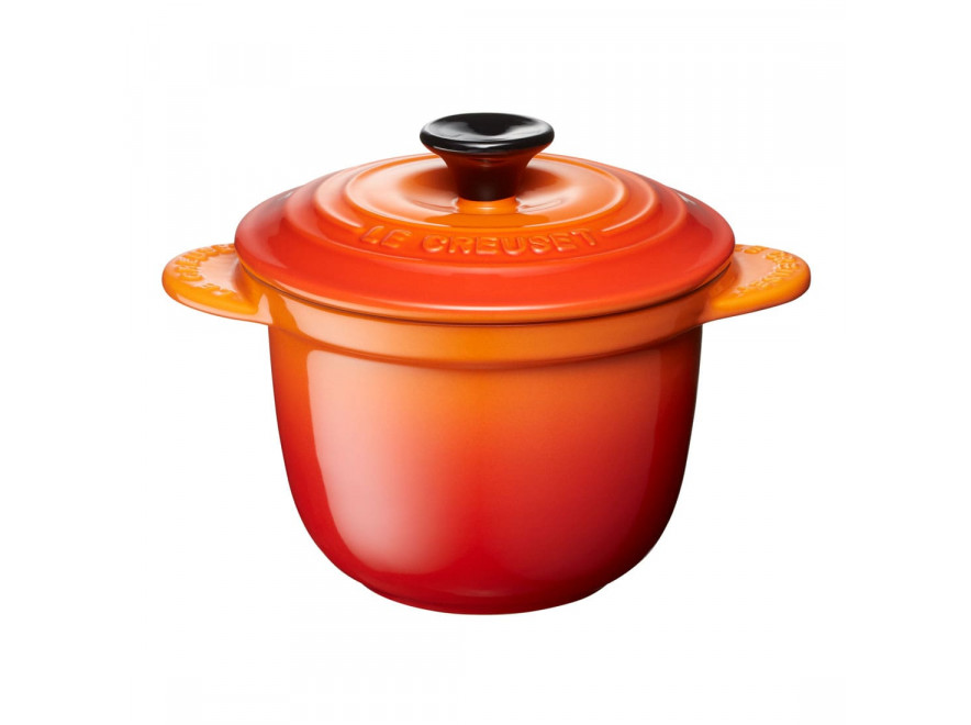 Le Creuset Міні-Кокотница 13 см з кришкою, помаранчева Every Flame | https://grandposuda.com.ua
