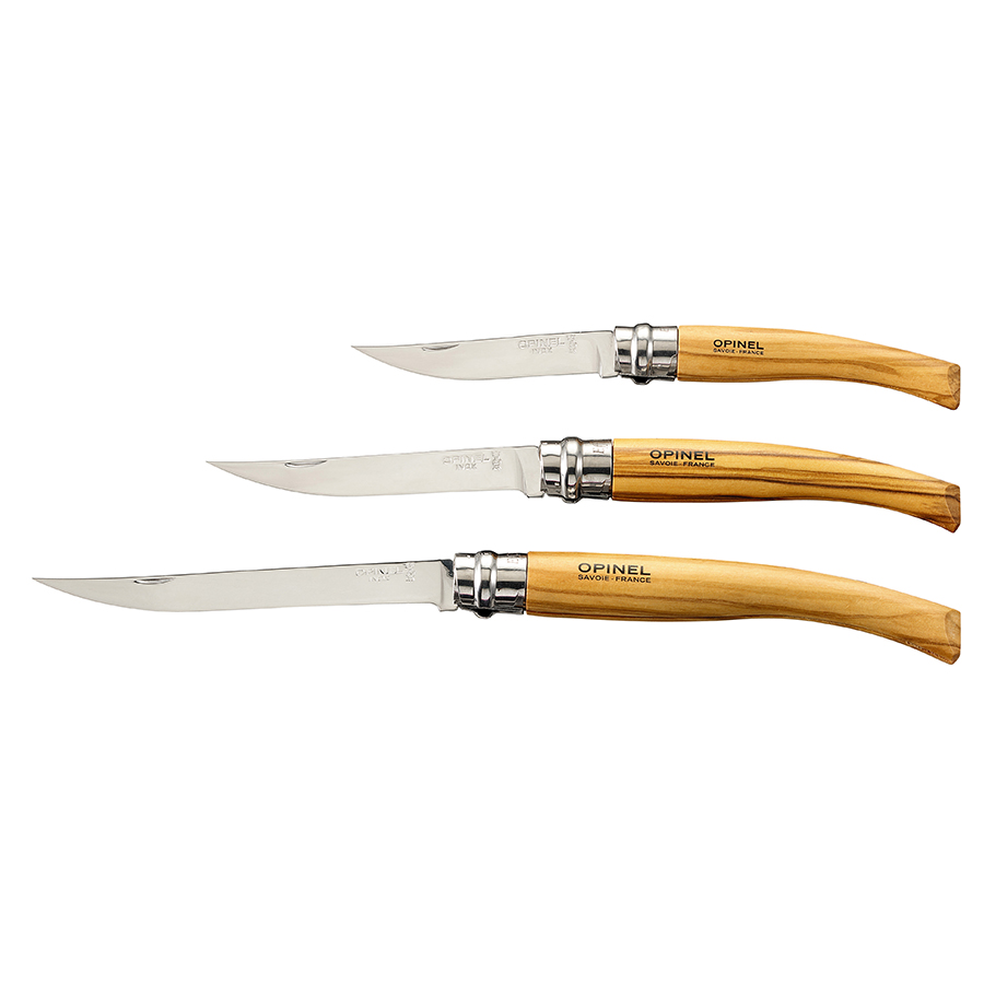Opinel Ніж складаний 10 см металік / олива Slim | https://grandposuda.com.ua