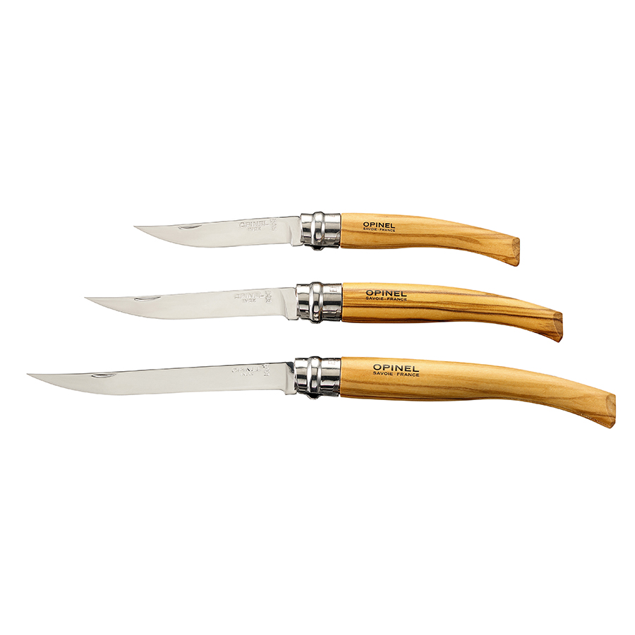 Opinel Ніж складаний 10 см металік / олива Slim | https://grandposuda.com.ua