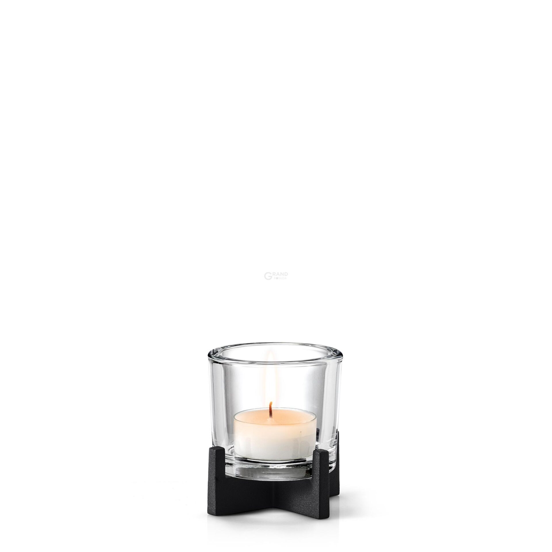 Blomus Стеклянный подсвечник 10,5 х10,5 см Nero | https://grandposuda.com.ua