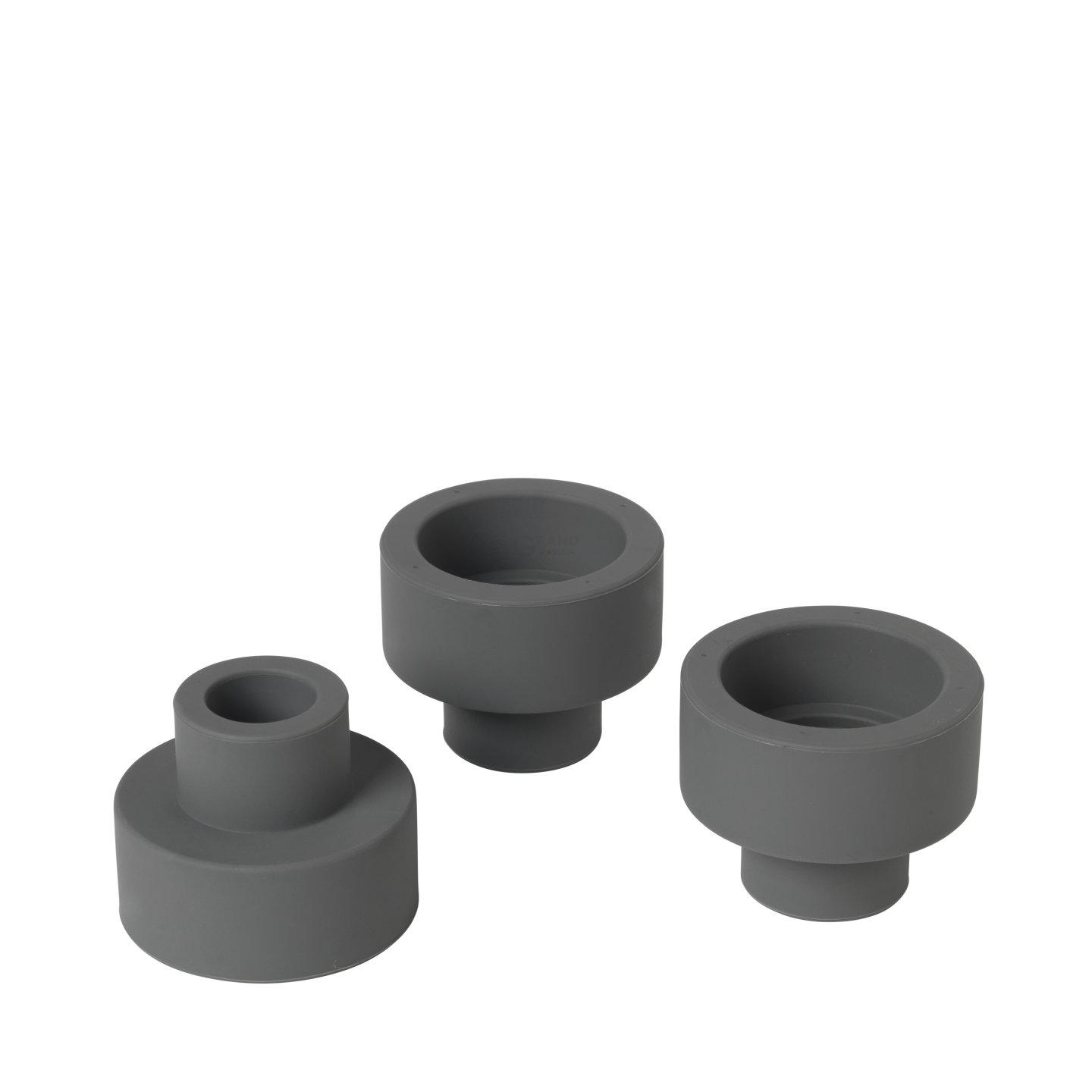 Blomus Набір свічників 3 предмета Gunmetal Trio | https://grandposuda.com.ua