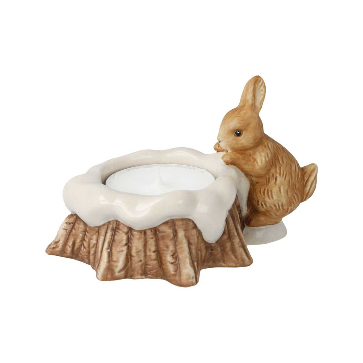 Goebel Фігурка Зайчик на пеньку Winterwald | https://grandposuda.com.ua