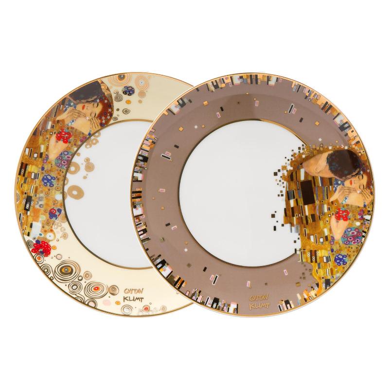 Goebel Тарілка для сніданку, 23 см, набір з 2 предметів,Der Kuss von Gustav Klimt | https://grandposuda.com.ua