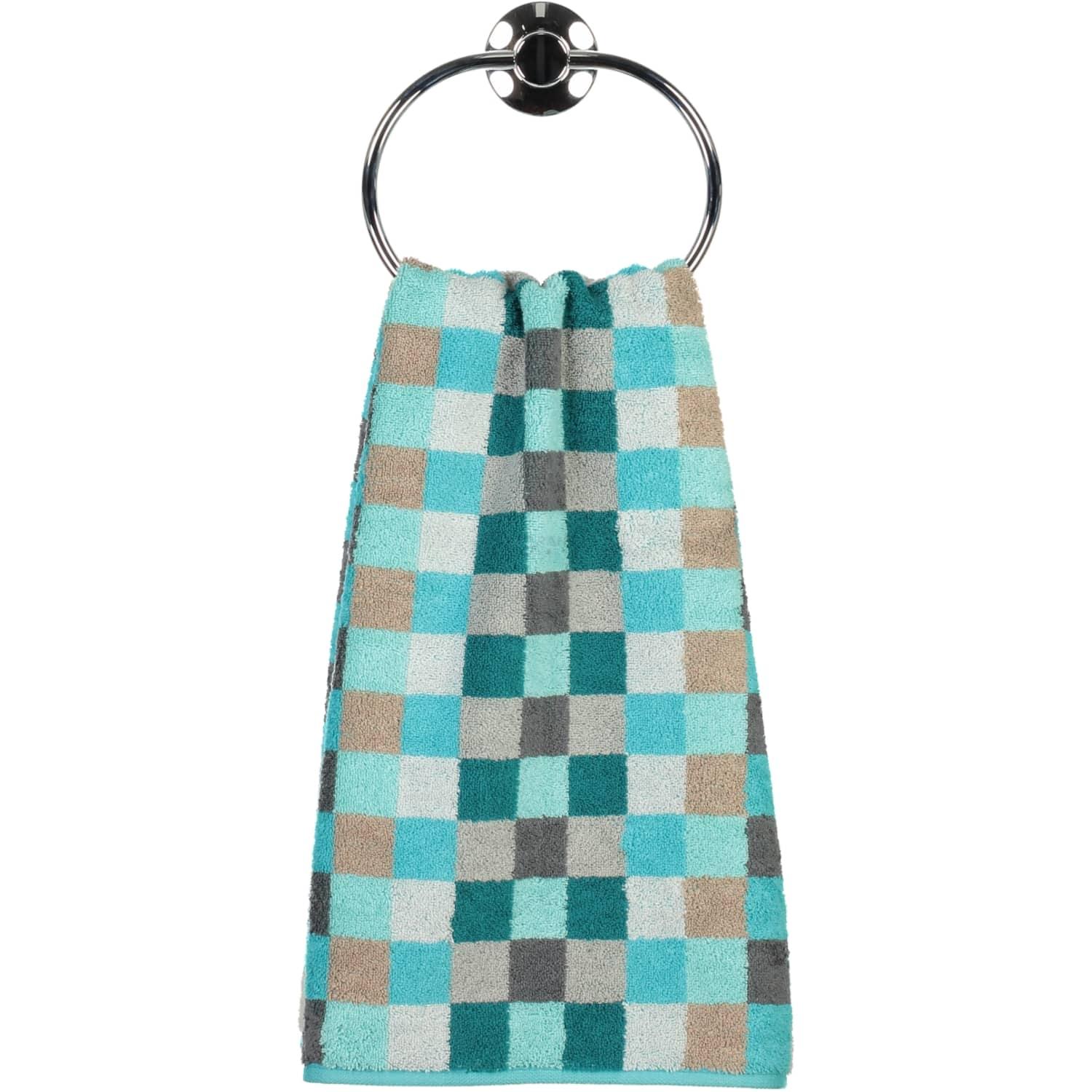Рушник для рук 50 х 100 см Turquoise Karo Unique Cawo | https://grandposuda.com.ua