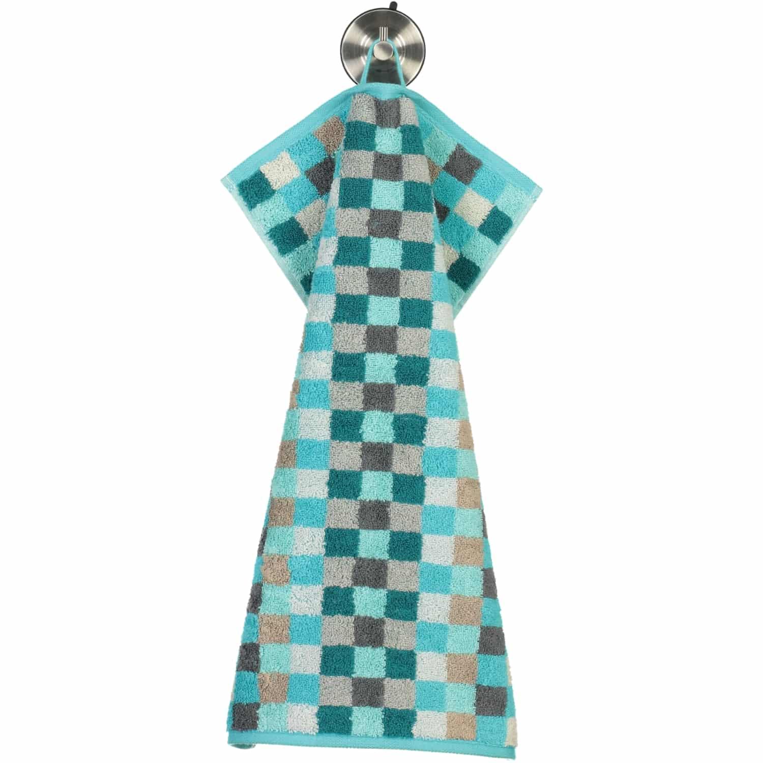 Рушник гостьовий 30 х 50 см Turquoise Karo Unique Cawo | https://grandposuda.com.ua