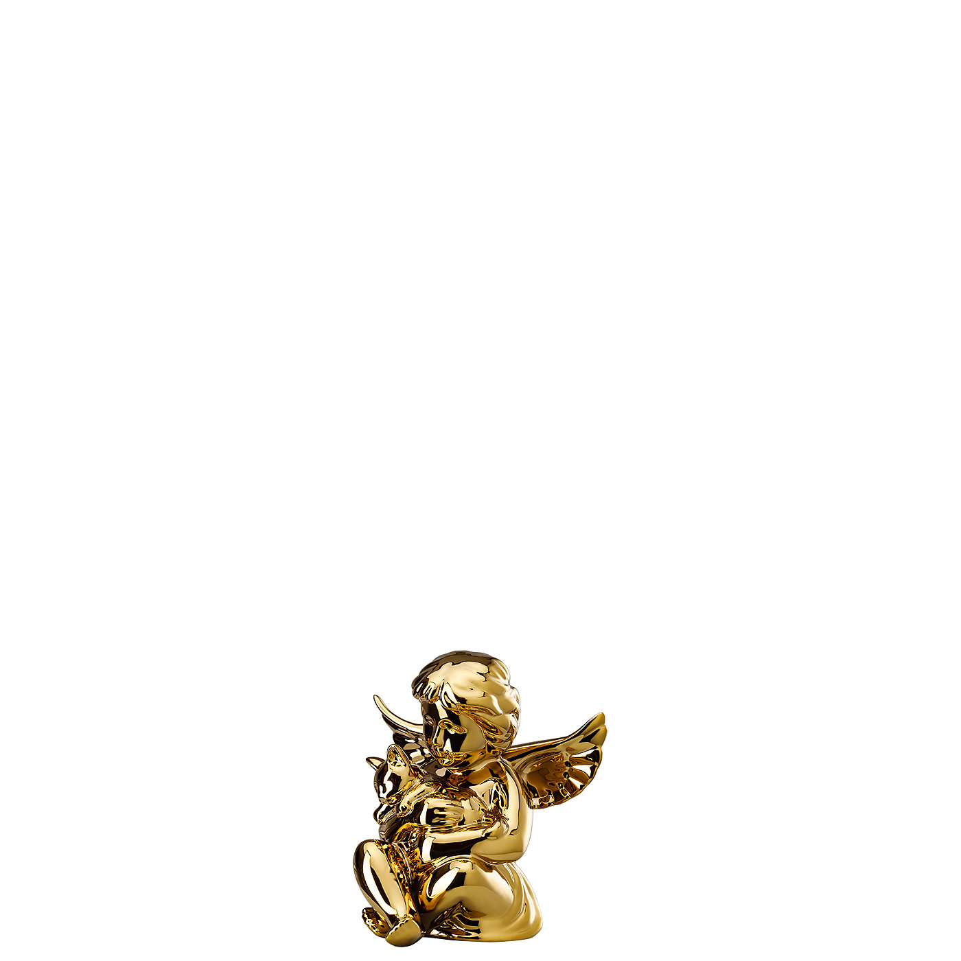Rosenthal Фігурка Ангел з котом золота, 10.5 см, Angel | https://grandposuda.com.ua