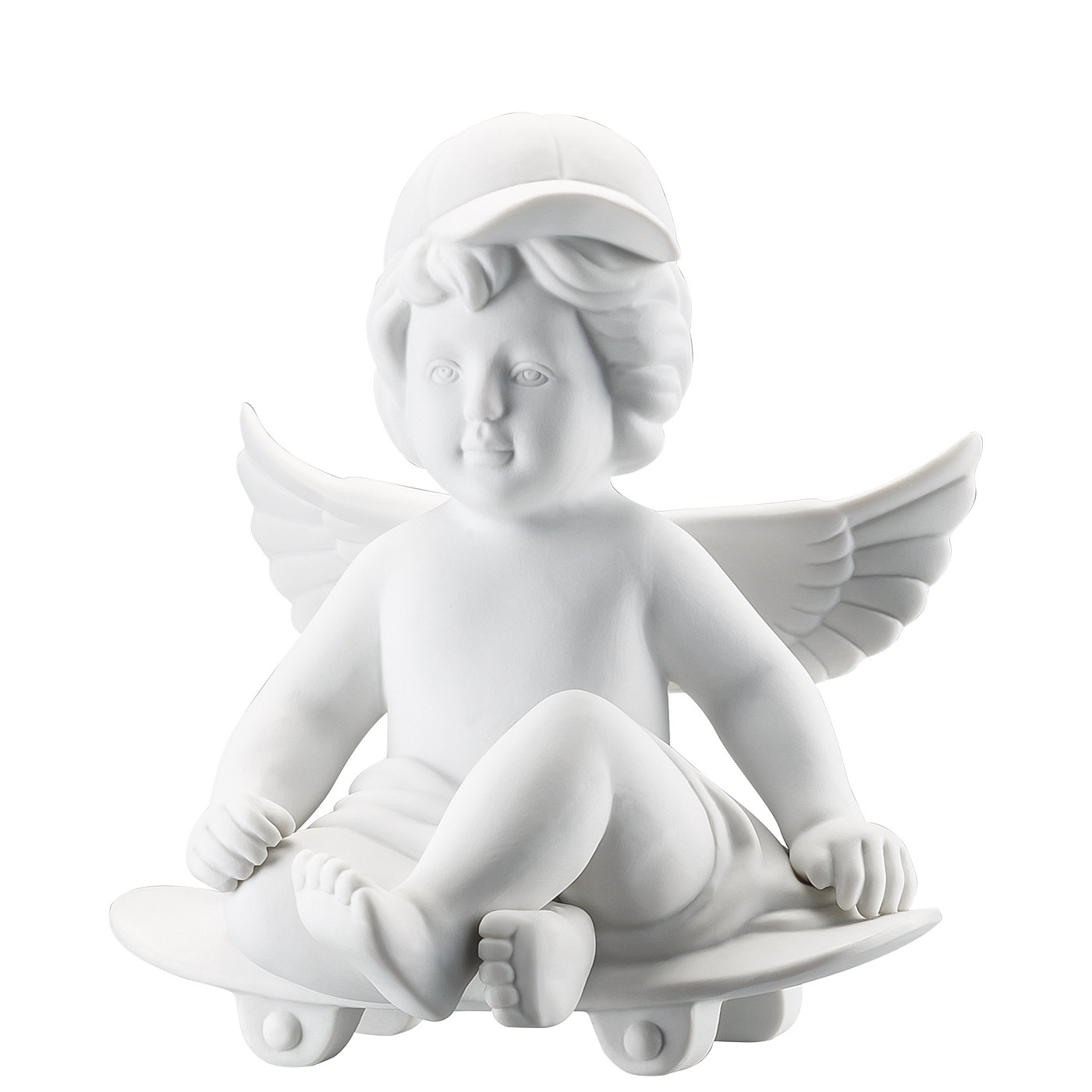 Rosenthal Фігурка Ангел зі скейтбордом 15 см біла матова Angel | https://grandposuda.com.ua