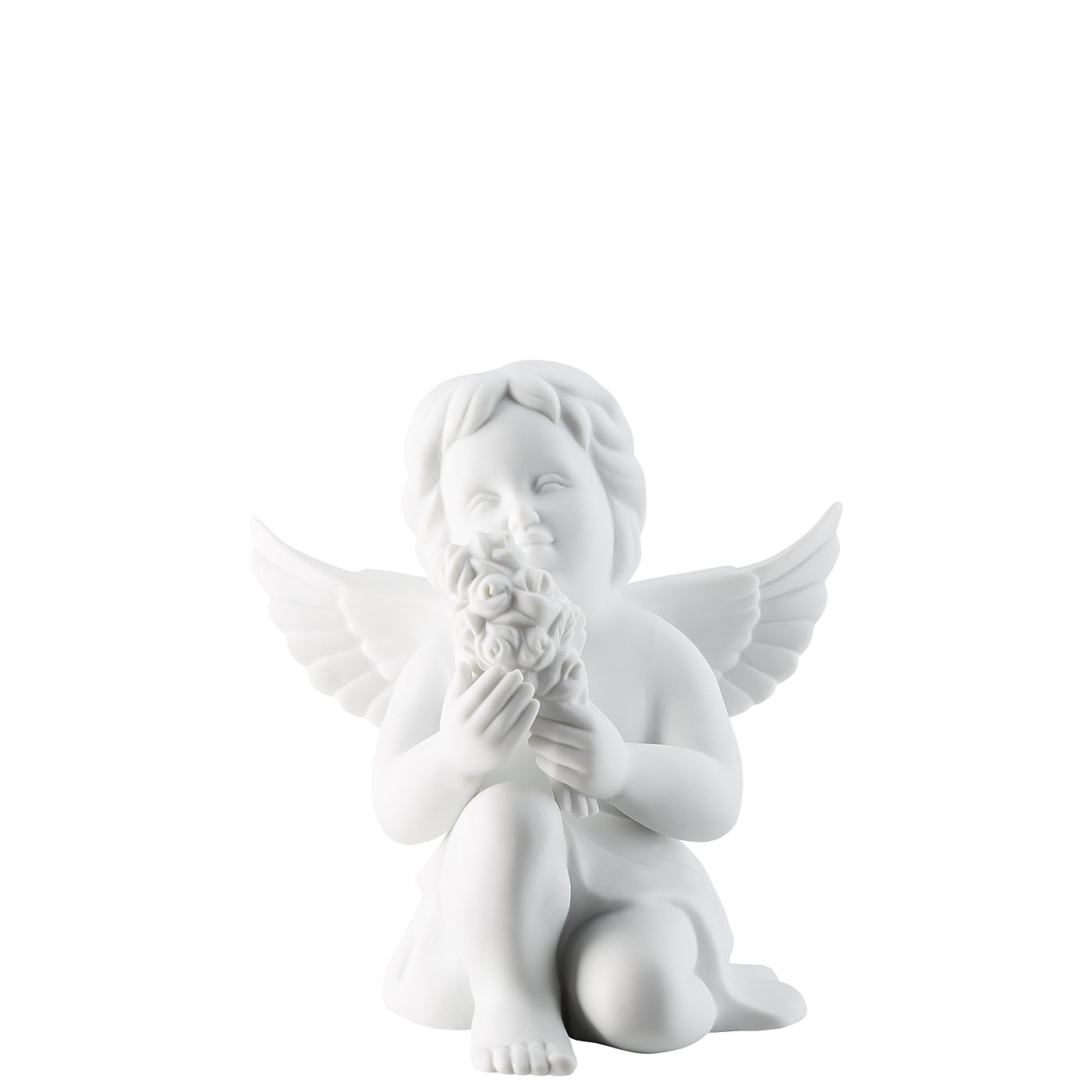 Rosenthal Фігурка Ангел з квітами 14 см біла матова Angel | https://grandposuda.com.ua