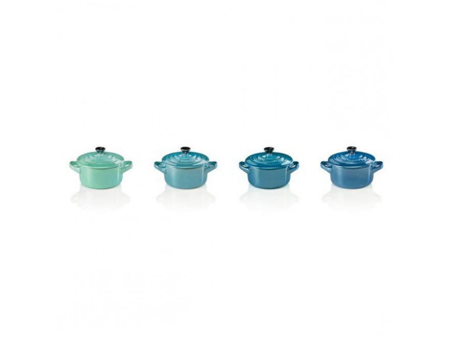 Le Creuset Набор мини-кастрюль, 6 предметов, Metallic Blau-Grün | https://grandposuda.com.ua