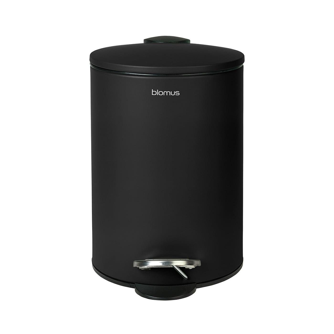 Blomus Ведро для мусора с педалью 3 л черное матовое Tubo | https://grandposuda.com.ua