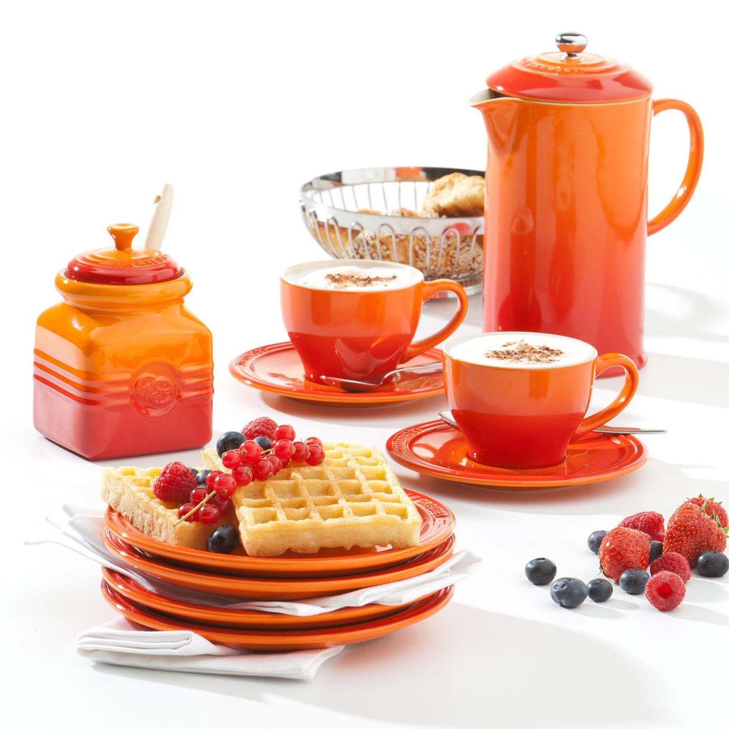 Le Creuset Тарілка для сніданку 21,8 см помаранчева Flame | https://grandposuda.com.ua