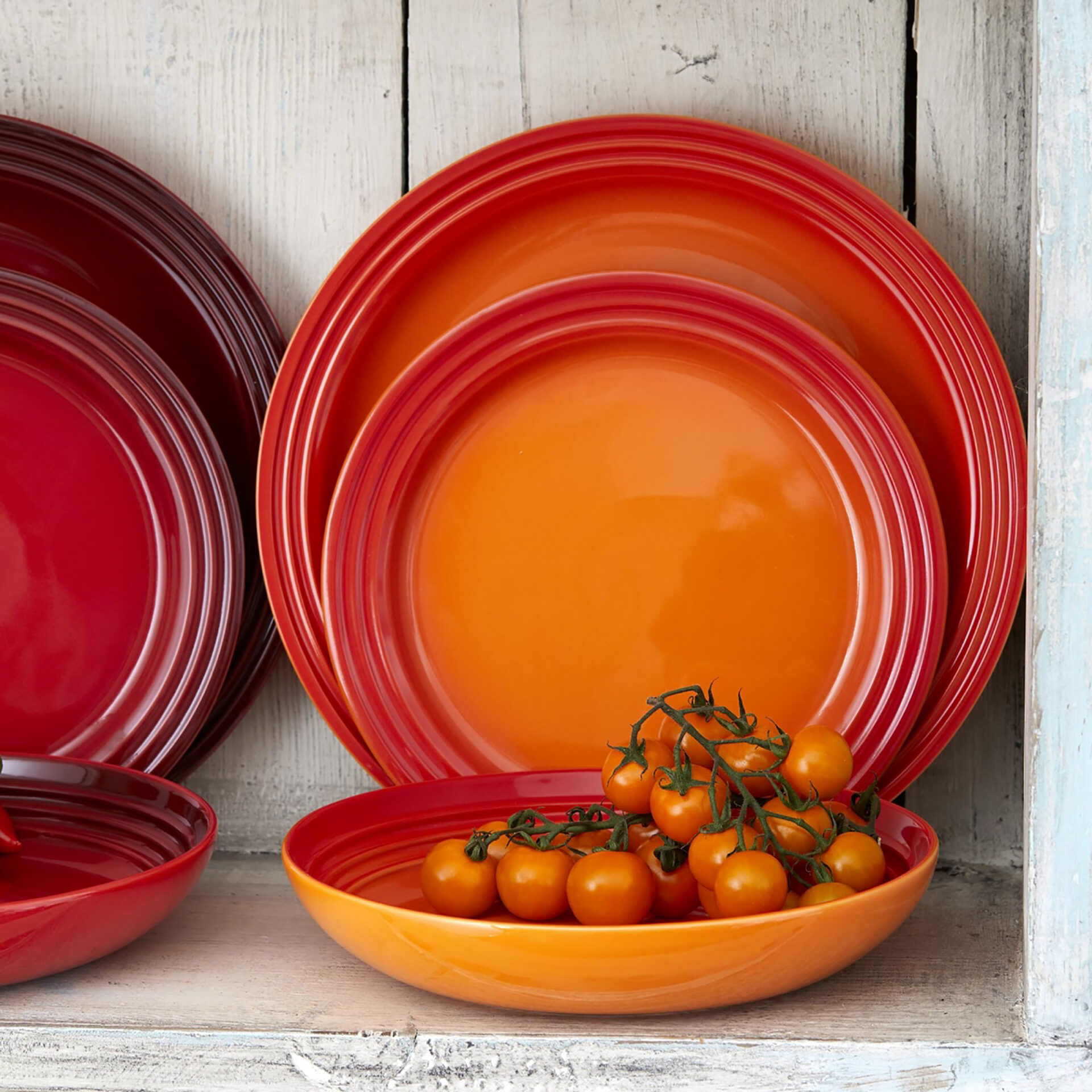 Le Creuset Тарілка для сніданку 21,8 см помаранчева Flame | https://grandposuda.com.ua