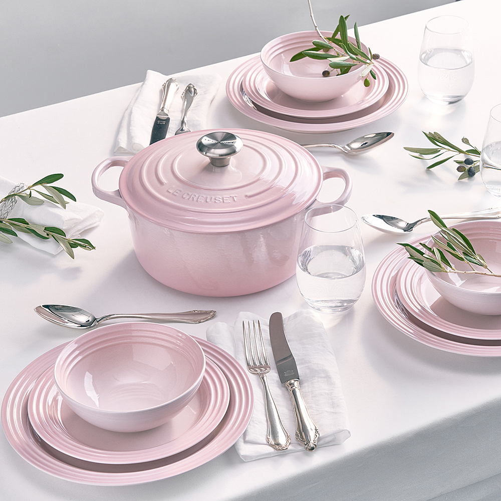 Le Creuset Тарілка для сніданку 21,8 см рожева Shell Pink | https://grandposuda.com.ua