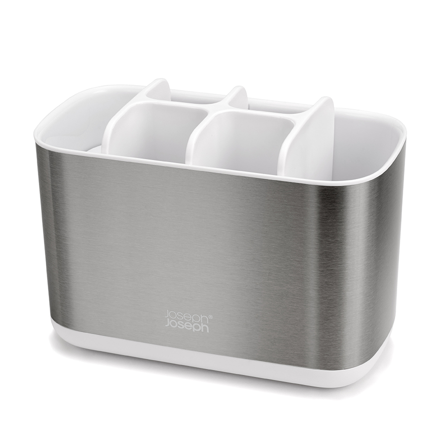 Joseph Joseph Органайзер для зубных щеток, 9,1 х 12,7 х 17 см, белый EasyStore Steel | https://grandposuda.com.ua