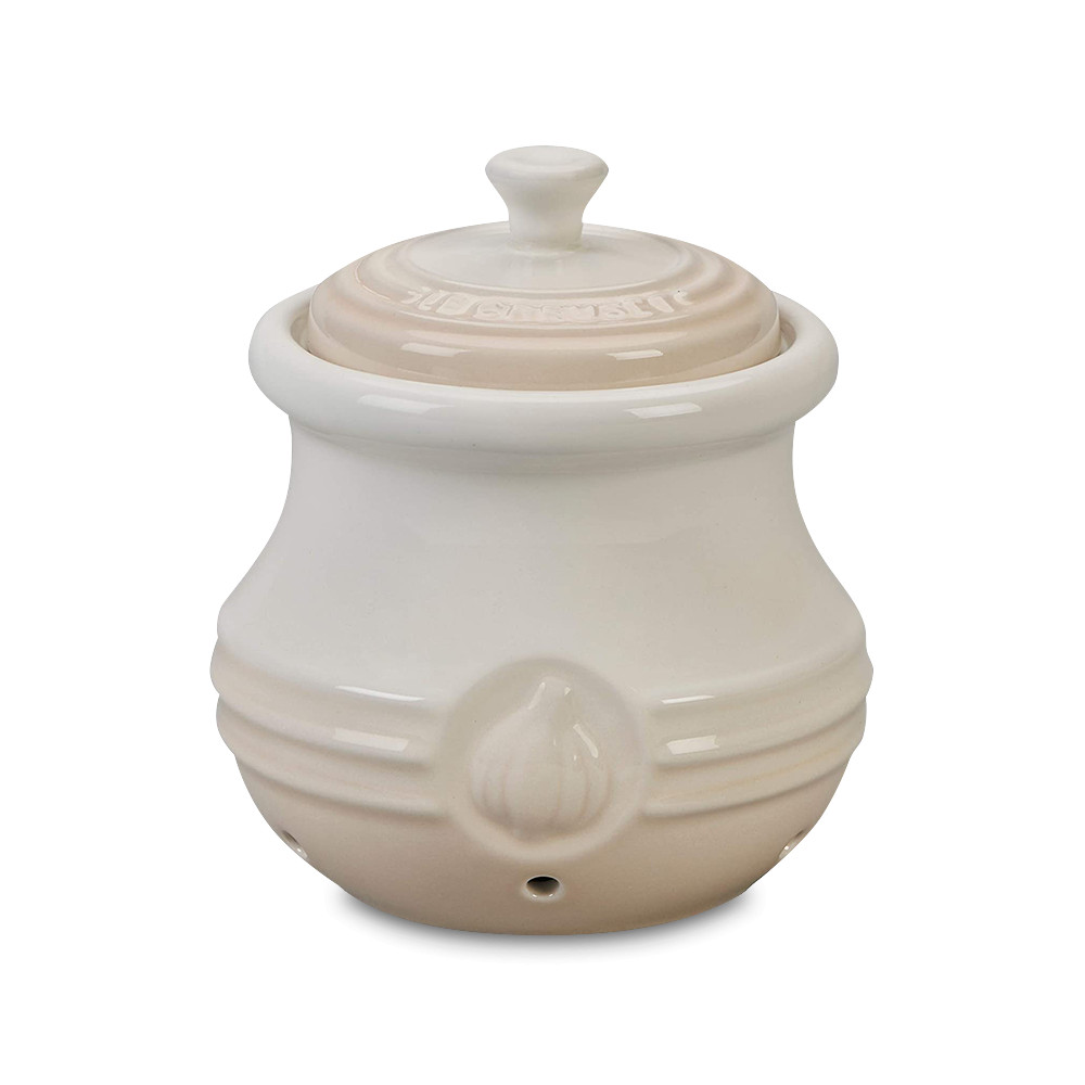 Le Creuset Банка для часнику 12,3 см меренга Meringue | https://grandposuda.com.ua