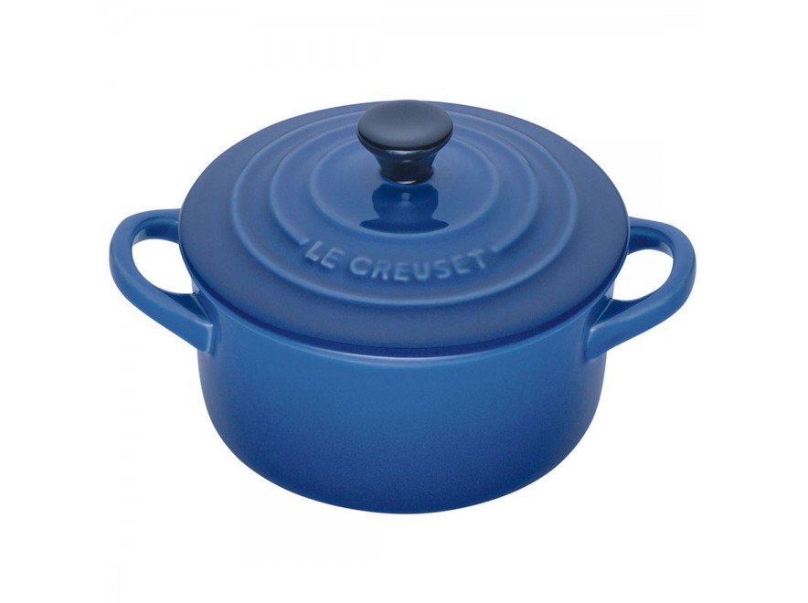 Le Creuset Міні-Кокотница з кришкою 10 см, синя Marseille | https://grandposuda.com.ua
