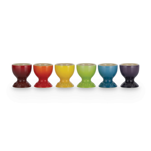 Le Creuset Набір підставок для яєць 6 предметів Веселка Rainbow | https://grandposuda.com.ua