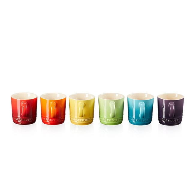 Le Creuset Набір кухлів 100 мл, 6 предметів Set Regenbogen | https://grandposuda.com.ua