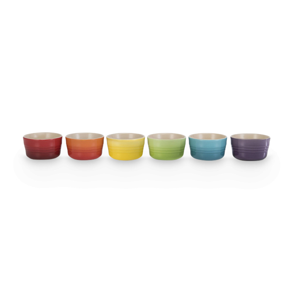 Le Creuset Набір сервірувальних піал 100 мл 6 предметів Веселка Rainbow | https://grandposuda.com.ua