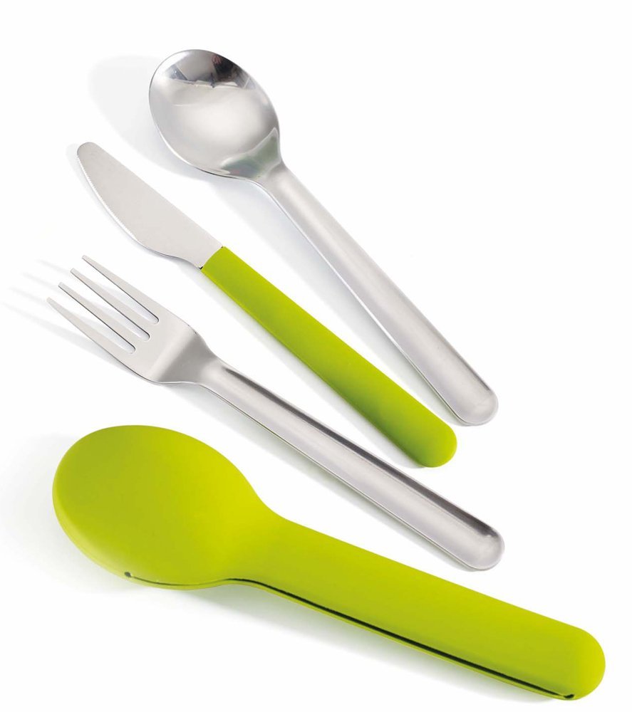Набор столовых приборов зеленый GoEat Space saving Joseph Joseh | https://grandposuda.com.ua