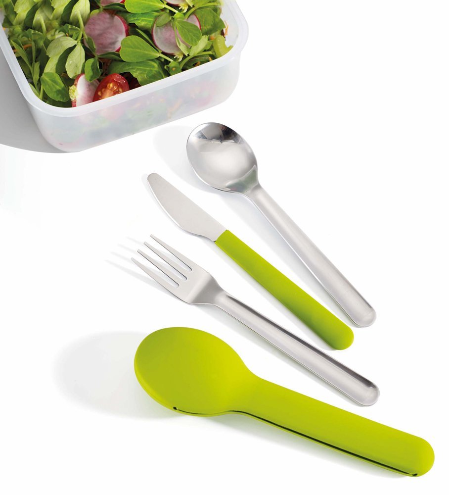 Набор столовых приборов зеленый GoEat Space saving Joseph Joseh | https://grandposuda.com.ua