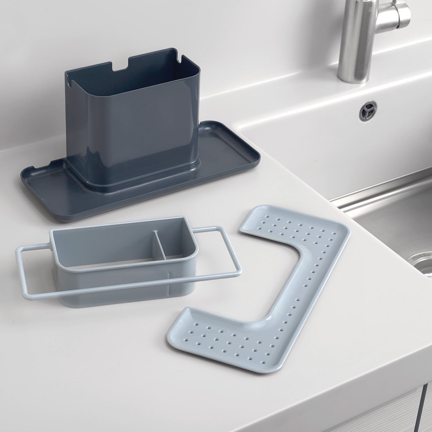 Joseph Joseph Органайзер для раковины серый Caddy Large Sink | https://grandposuda.com.ua