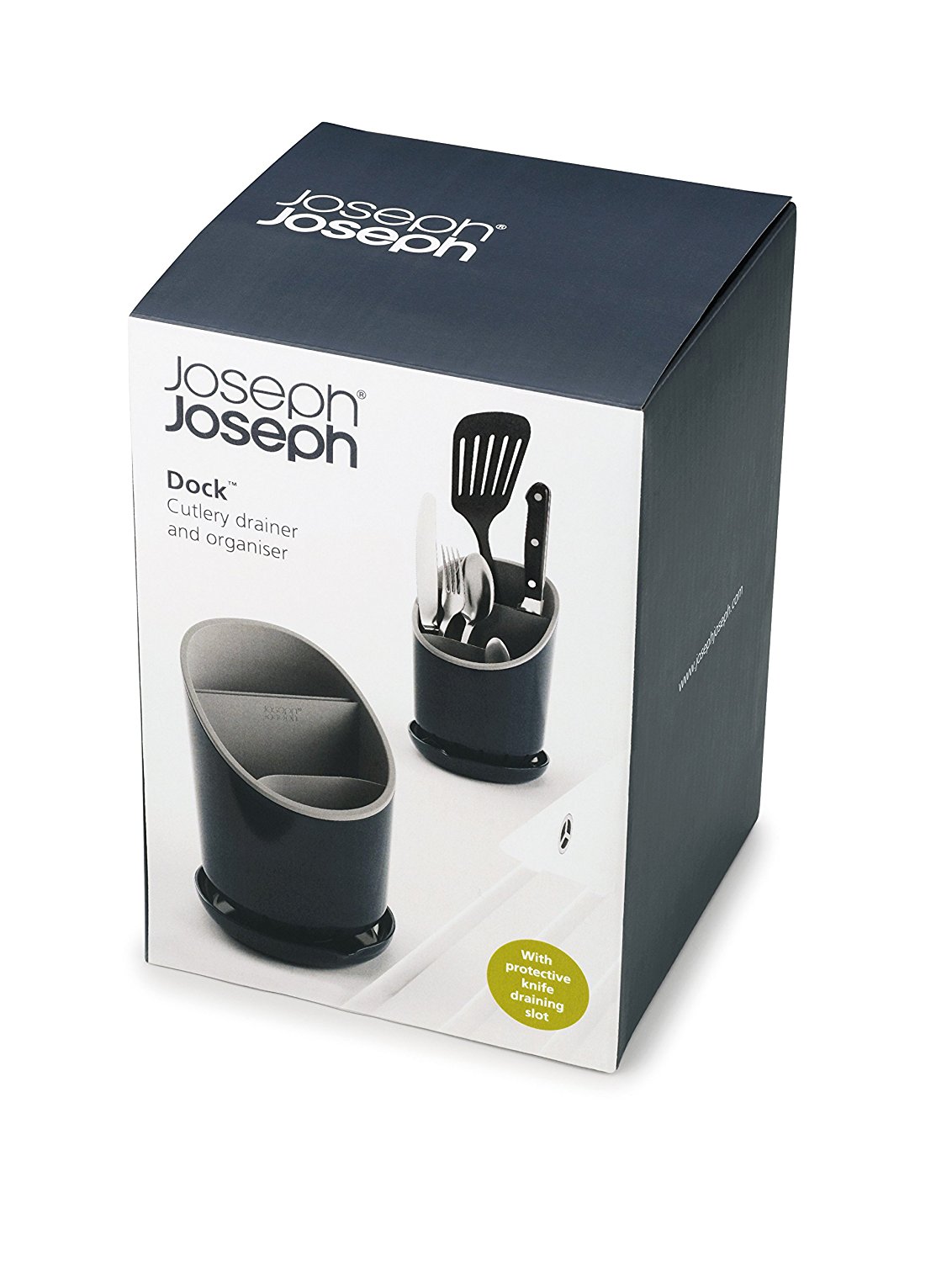 Joseph Joseph Органайзер для столовых приборов со сливом серый Dock | https://grandposuda.com.ua