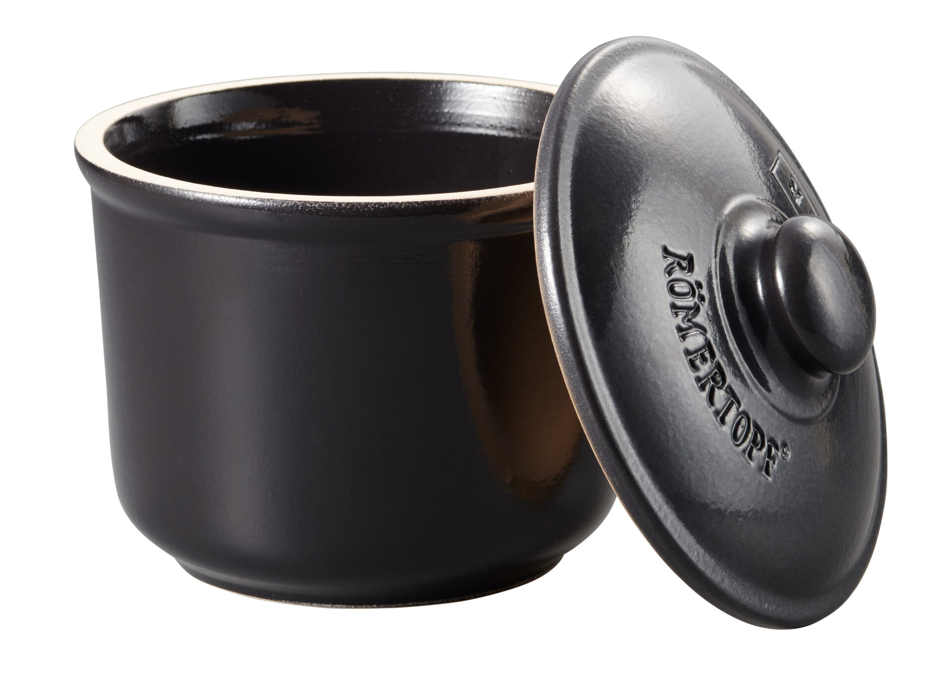 Römertopf Форма для запікання з кришкою маленька кругла, 12,5 см, чорна, BLACK EDITION | https://grandposuda.com.ua